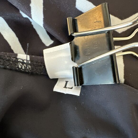 Madewell x Giejo Scoop Neck One Piece Swimsuit Size Large Black White Low Back - Picture 7 of 7